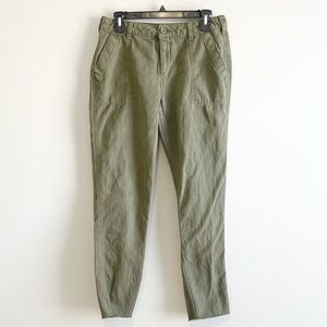 Kaari Blue Tapered Linen Blend Utility Pant